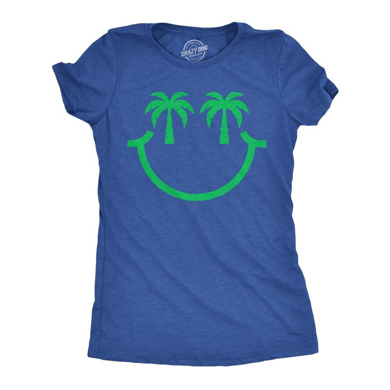 Womens  Funny T Shirts Palm Tree Eyes Smile Sarcastic Vacation Graphic Novelty Tee For Ladies Funny Womens T Shirts Cute...