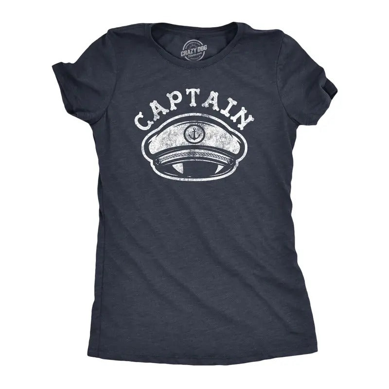 Womens Captain T Shirt Funny Boating Ocean First Mate Cruise Party Summer Vacation Tee Funny Womens T Shirts Cute...