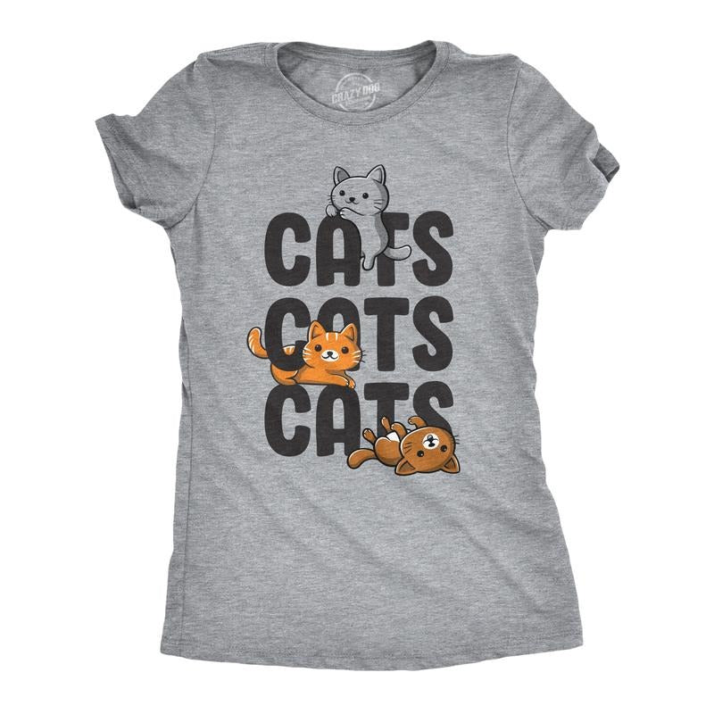 Womens Cats Cats Cats T Shirt Funny Pet Kitty Lover Tee Funny Womens T Shirts Cute Slimming Top Comfortable Soft...