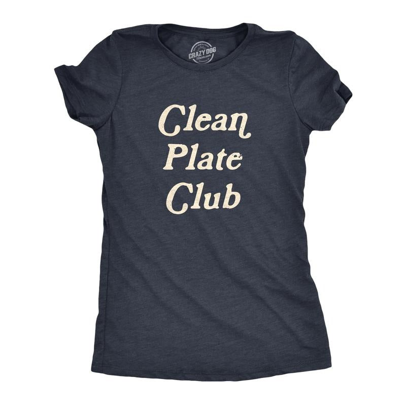 Womens Clean Plate Club T Shirt Funny Thanksgiving Dinner Lovers Tee For Ladies Funny Womens T Shirts Cute Slimming Top...