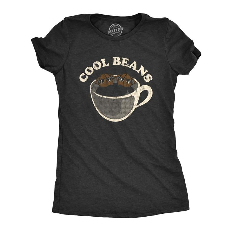 Womens Cool Beans T Shirt Funny Coffee Lover Cafe Barista Graphic Tee Funny Womens T Shirts Cute Slimming Top Comfortable...