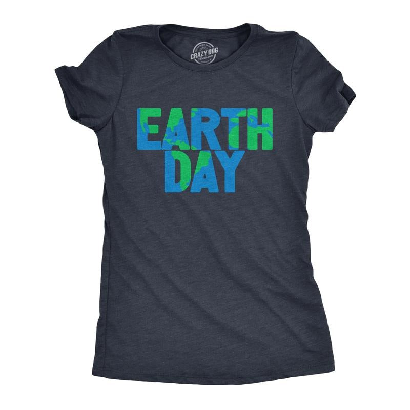 Womens Earth Day T Shirt Cool Green Recycling Nature Lovers Graphic Novelty Tee For Ladies Funny Womens T Shirts Cute...
