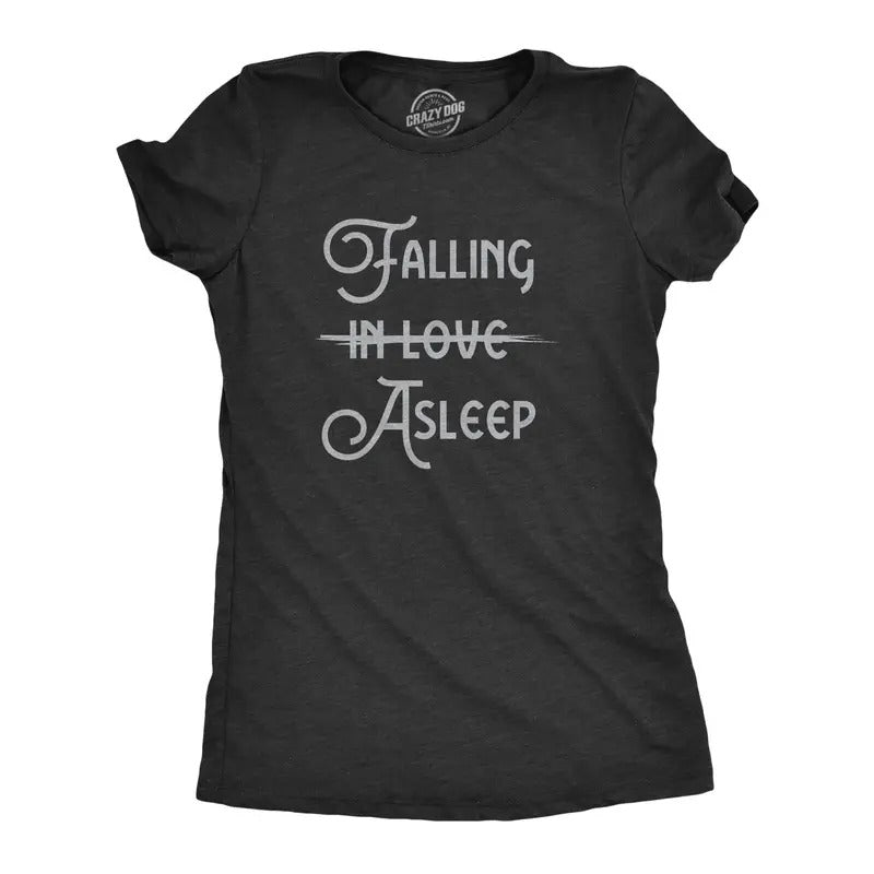 Womens Falling Asleep T Shirt Funny Napping Sleepy Lazy Joke Tee For Ladies Funny Womens T Shirts Cute Slimming Top...
