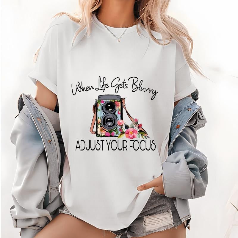 Womens Funny Adjust Your Focus Cute Photographer T-Shirt V-Neck T-Shirt Hoodie, Sweatshirt | UrbanDripWear.com