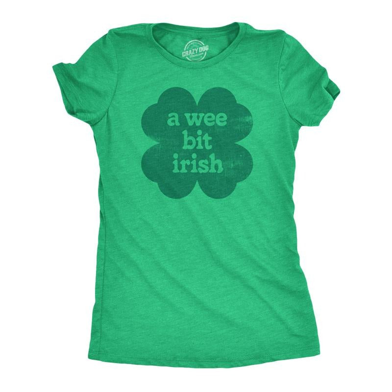Womens Funny T Shirts A Wee Bit Irish Sarcastic St Patricks Day Graphic Novelty Tee For Ladies Funny Womens T Shirts Cute...