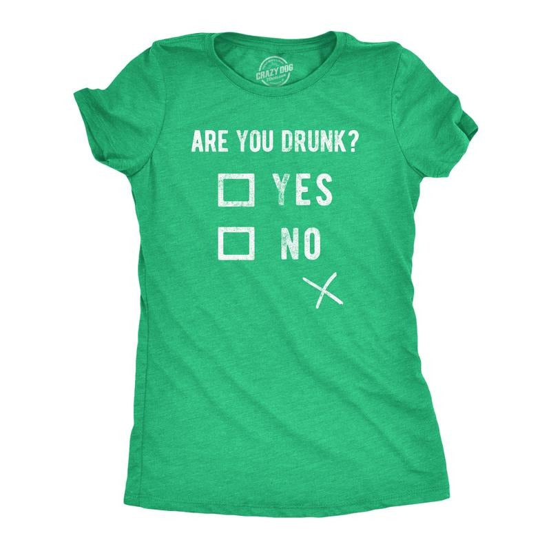 Womens Funny T Shirts Are You Drunk St Patricks Day Drinking Tee For Ladies Funny Womens T Shirts Cute Slimming Top...