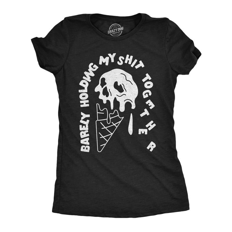 Womens Funny T Shirts Barely Holding My Shit Together Sarcastic Graphic Tee Funny Womens T Shirts Cute Slimming Top...