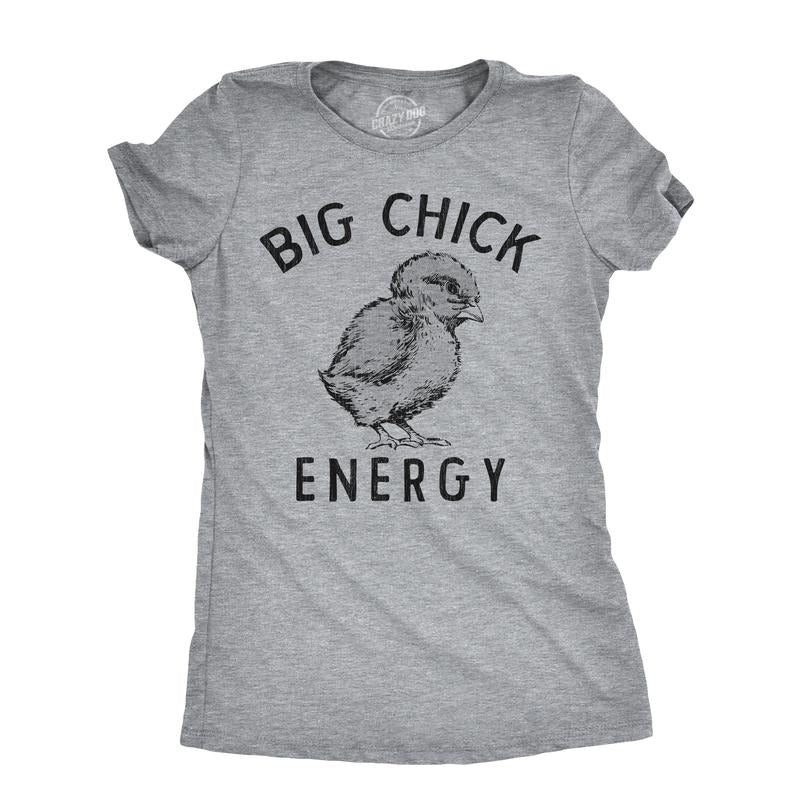 Womens Funny T Shirts Big Chick Energy Sarcastic Baby Chicken Graphic Novelty Tee For Ladies Funny Womens T Shirts Cute...