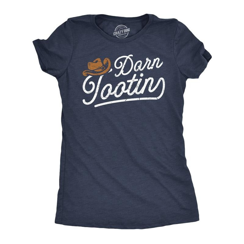 Womens Funny T Shirts Darn Tootin Sarcastic Western Graphic Novelty Tee For Ladies Funny Womens T Shirts Cute Slimming...