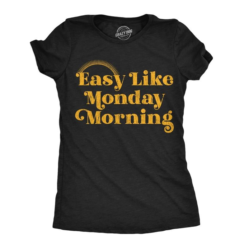 Womens Funny T Shirts Easy Like Monday Morning Sarcastic Work Tee For Ladies Funny Womens T Shirts Cute Slimming Top...
