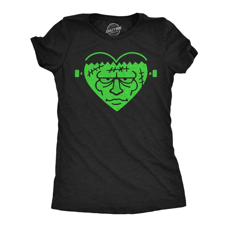 Womens Funny T Shirts Frankenstein Heart Sarcastic Halloween Graphic Tee For Ladies Funny Womens T Shirts Cute Slimming...