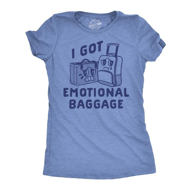 Womens Funny T Shirts I Got Emotional Baggage Sarcastic Graphic Novelty Tee For Ladies Funny Womens T Shirts Cute...