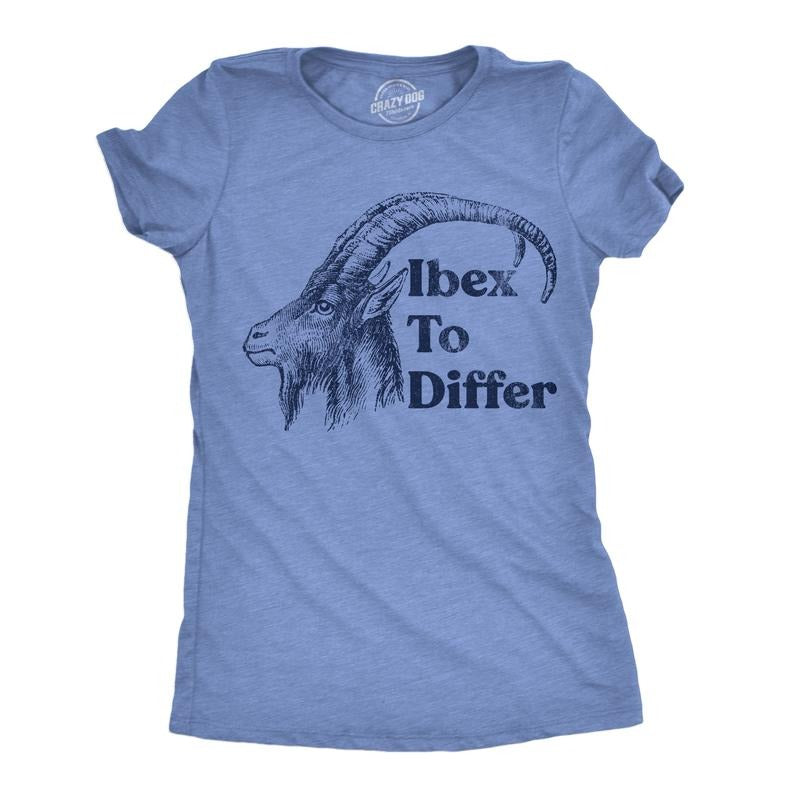 Womens Funny T Shirts Ibex To Differ Sarcastic Animal Graphic Novelty Tee For Ladies Funny Womens T Shirts Cute Slimming...