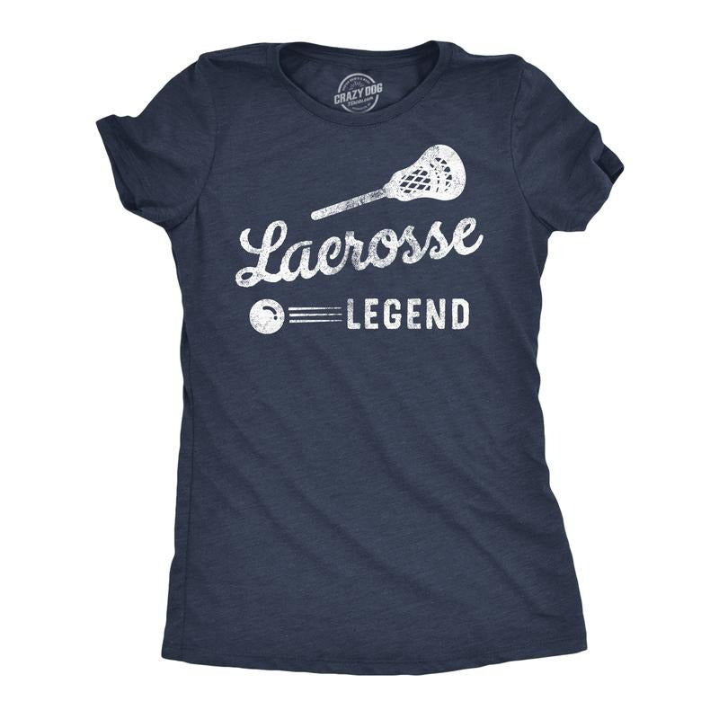 Womens Funny T Shirts Lacrosse Legend Sarcastic Sports Graphic Tee For Ladies Funny Womens T Shirts Cute Slimming Top...