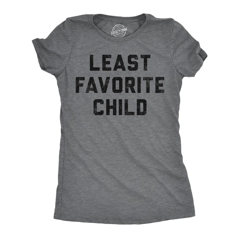 Womens Funny T Shirts Least Favorite Child Sarcastic Family Graphic Tee For Ladies Funny Womens T Shirts Cute Slimming...