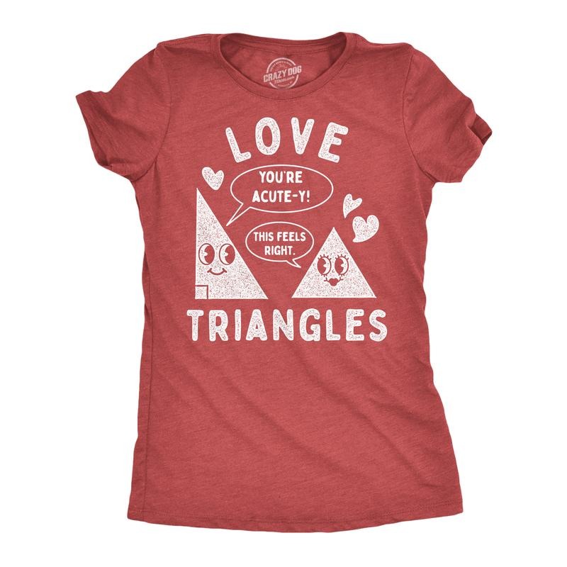 Womens Funny T Shirts Love Triangles Sarcastic Valentines Day Graphic Novelty Tee For Ladies Funny Womens T Shirts Cute...