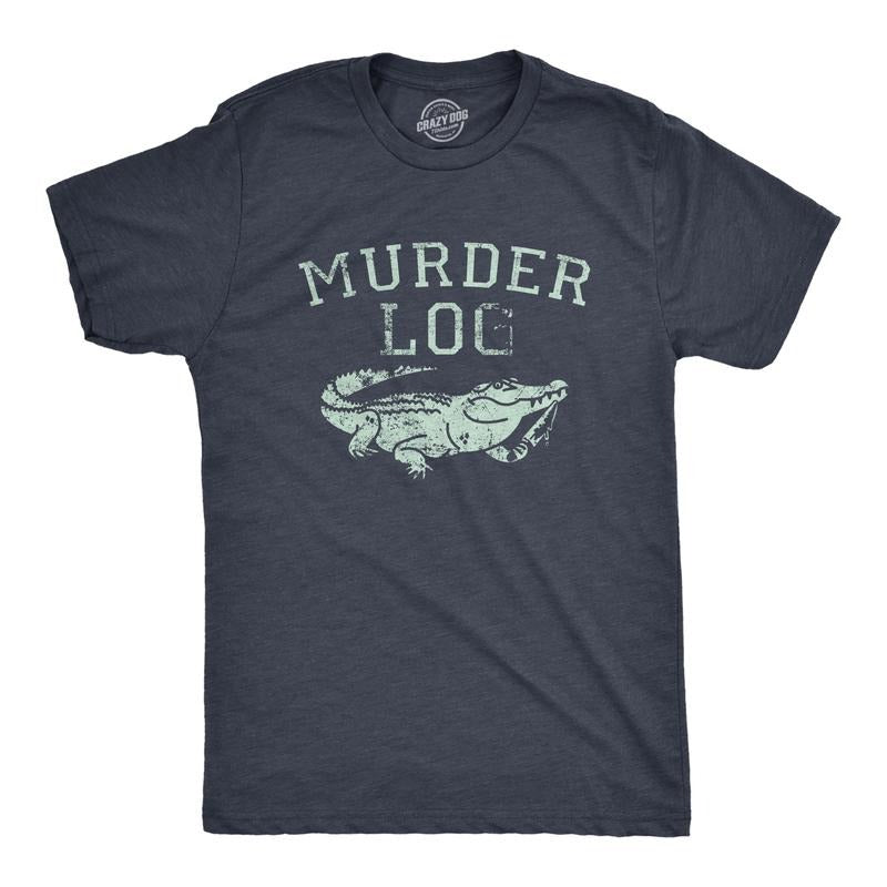 Womens Funny T Shirts Murder Log Sarcastic Alligator Graphic Novelty Tee for Ladies Funny Womens T Shirts Cute Slimming...