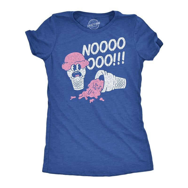 Womens Funny T Shirts Nooo Spilled Ice Cream Sarcastic Graphic Novelty Tee For Ladies Funny Womens T Shirts Cute Slimming...