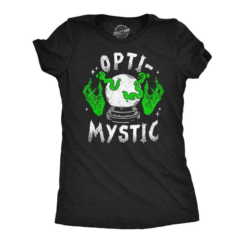 Womens Funny T Shirts Opti Mystic Sarcastic Halloween Graphic Novelty Tee For Ladies Funny Womens T Shirts Cute Slimming...