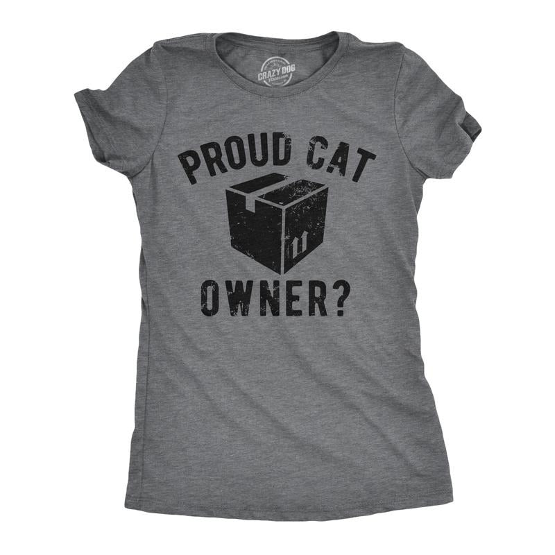 Womens Funny T Shirts Proud Cat Owner Sarcastic Kitten Graphic Tee For Ladies Funny Womens T Shirts Cute Slimming Top...