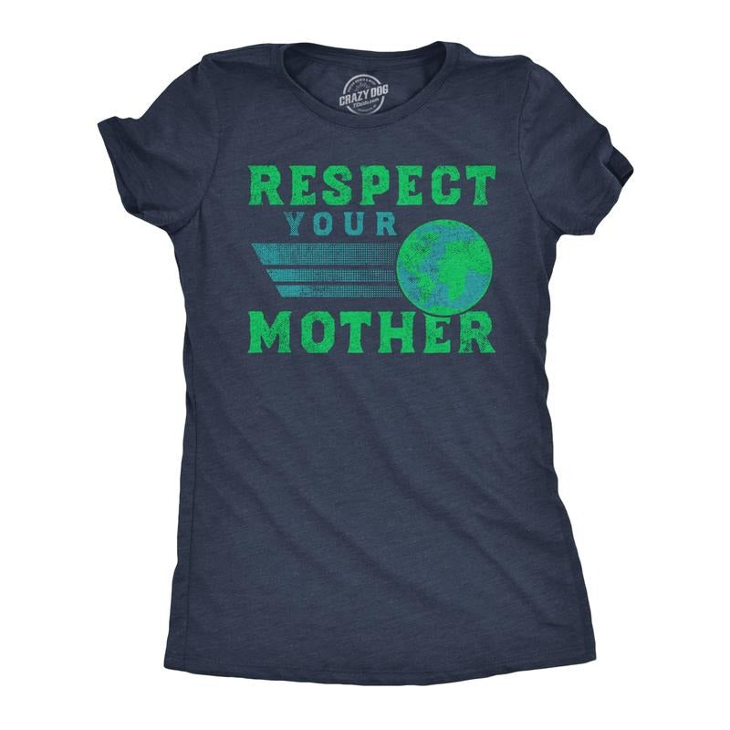 Womens Funny T Shirts Respect Your Mother Sarcastic Earth Day Graphic Tee Funny Womens T Shirts Cute Slimming Top...