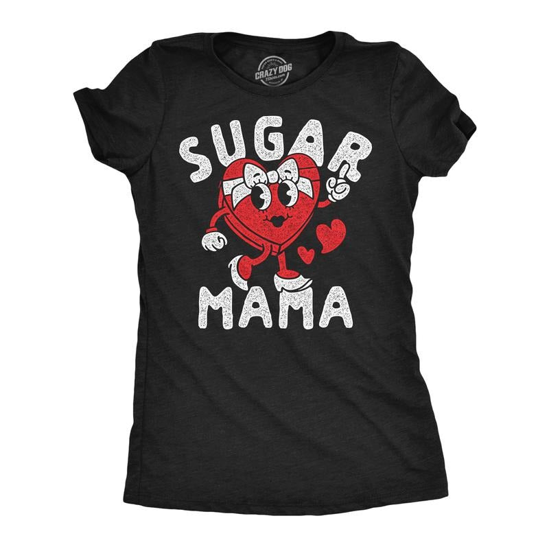 Womens Funny T Shirts Sugar Mama Valentines Day Novelty Tee For Ladies Funny Womens T Shirts Cute Slimming Top...