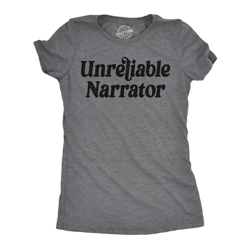 Womens Funny T Shirts Unreliable Narrator Sarcastic Graphic Novelty Tee For Ladies Funny Womens T Shirts Cute Slimming...