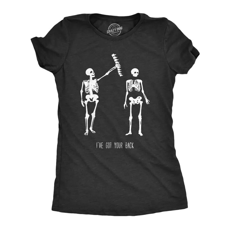 Womens Got Your Back Funny Skeleton Best Friend Halloween T shirt Funny Womens T Shirts Cute Slimming Top Comfortable...