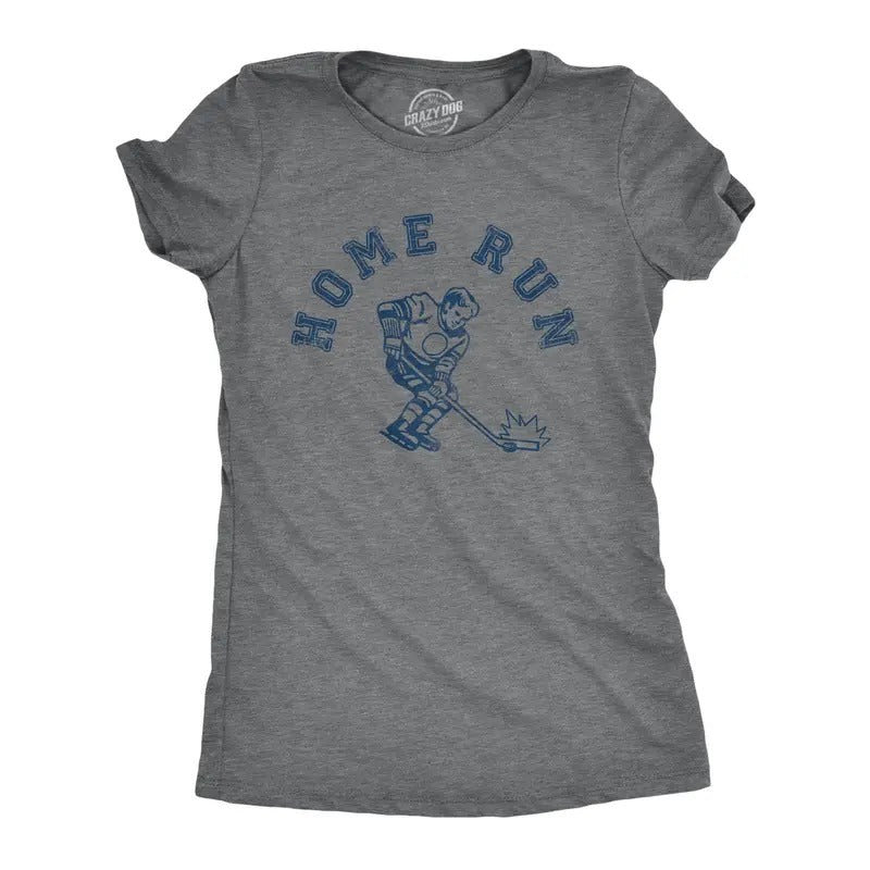 Womens Home Run T Shirt Funny Sarcastic Wrong Sport Joke Hockey Tee For Ladies Hoodie, Sweatshirt | UrbanDripWear.com