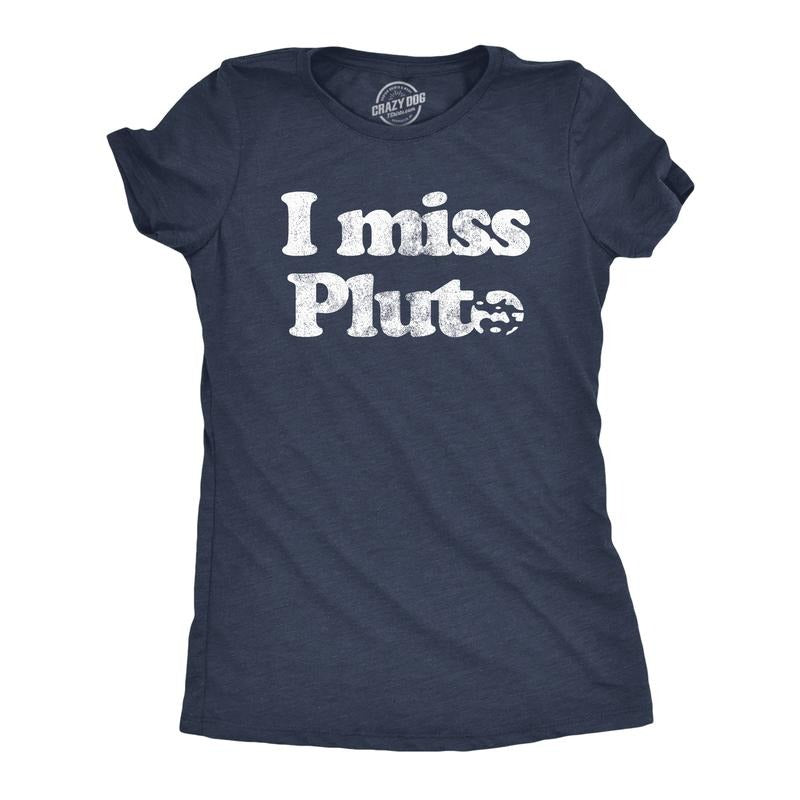 Womens I Miss Pluto T Shirt Funny Solar System Science Planets Graphic Novelty Tee Funny Womens T Shirts Cute Slimming...