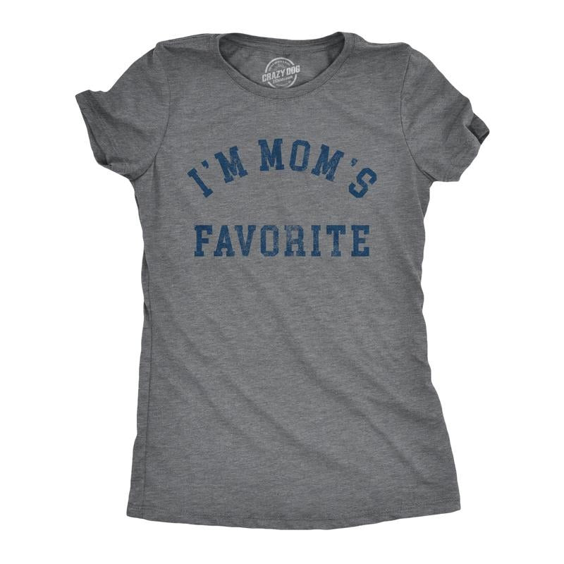 Womens Im Moms Favorite T Shirt Funny Family Sibling Children Joke Tee For Ladies Funny Womens T Shirts Cute Slimming Top...