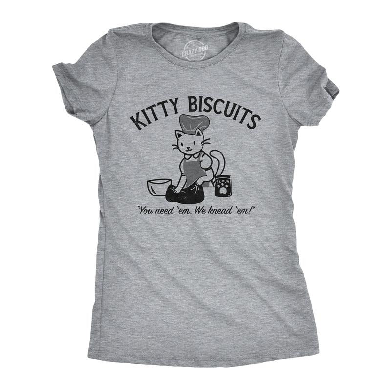 Womens Kitty Biscuits T Shirt Funny Cute Baking Kitten Tee For Ladies Funny Womens T Shirts Cute Slimming Top Comfortable...