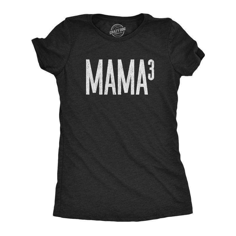 Womens Mama Cubed T Shirt Funny Math Nerdy Mother's Day Cute Tee for Mom Of Three Funny Womens T Shirts Cute Slimming Top...
