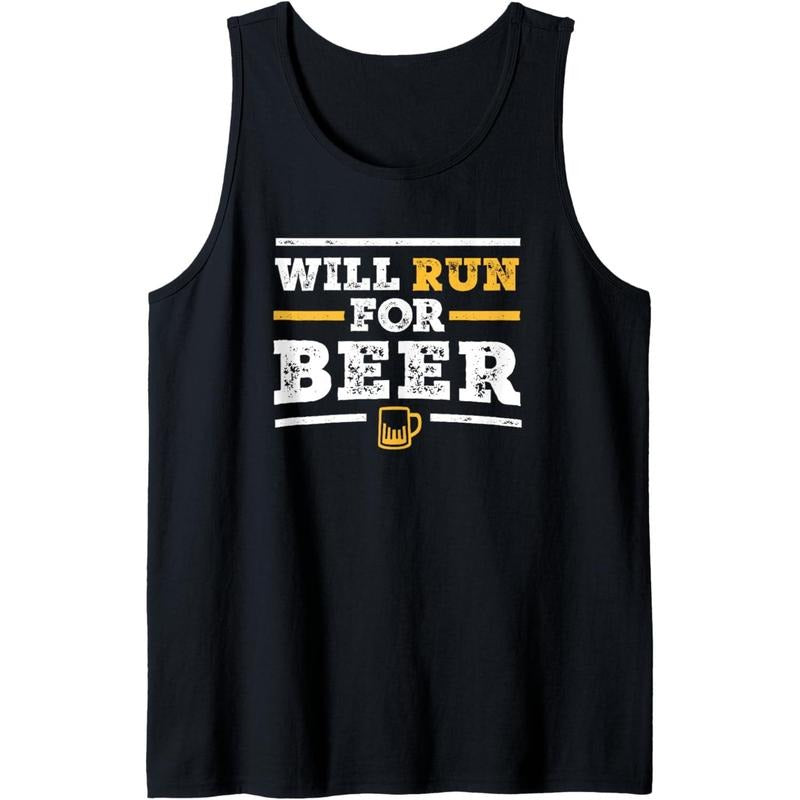 Womens Mens Will Run For Beer Shirt Funny Runner Beer Lover Tank Top Hoodie, Sweatshirt | UrbanDripWear.com