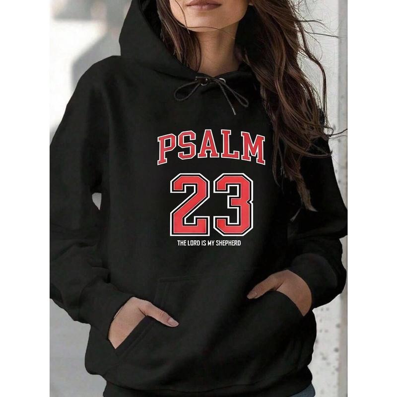 Womens Plus Size Graphic Hoodies Sweatshirts Black White Options, Psalm 23 The Lord Is My Shepherd Fall Fashion Oversized...