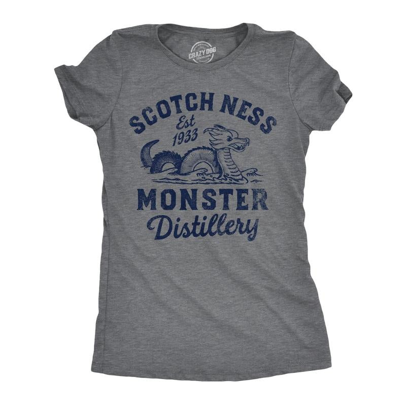 Womens Scotch Ness Monster Distillery Funny T Shirt Drinking Graphic Tee for Ladies Funny Womens T Shirts Cute Slimming...