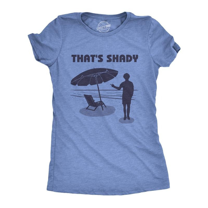 Womens That's Shady T Shirt Funny Beach Vacation Umbrella Tee Funny Womens T Shirts Cute Slimming Top Comfortable Soft...