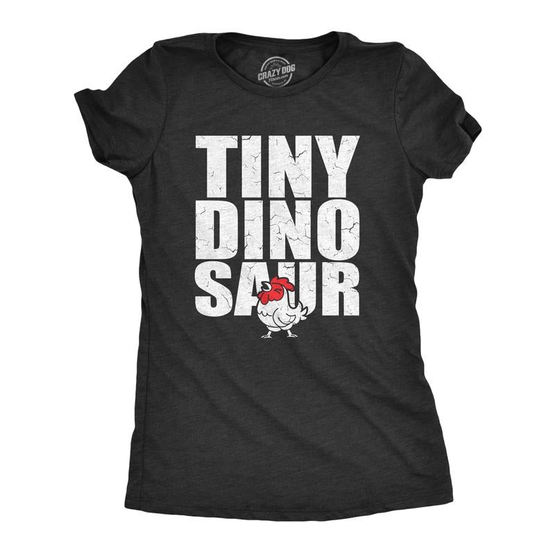 Womens Tiny Dinosaur T Shirt Funny Small Chicken Rooster Joke Tee For Ladies Funny Womens T Shirts Cute Slimming Top...