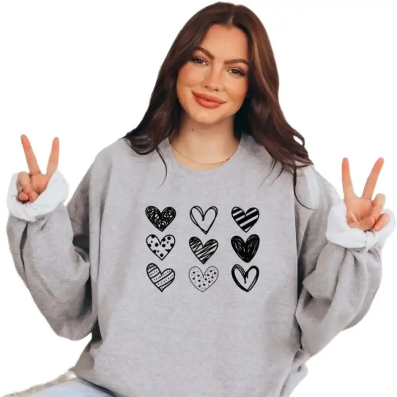 Womens Valentines Hearts Sweatshirt T-Shirts, Hoodie | UrbanDripWear.com