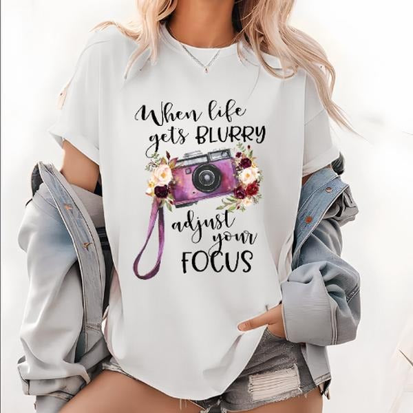 Womens When Life Gets Blurry Adjust Your Focus Photography V-Neck T-Shirt style 02 Hoodie, Sweatshirt | UrbanDripWear.com