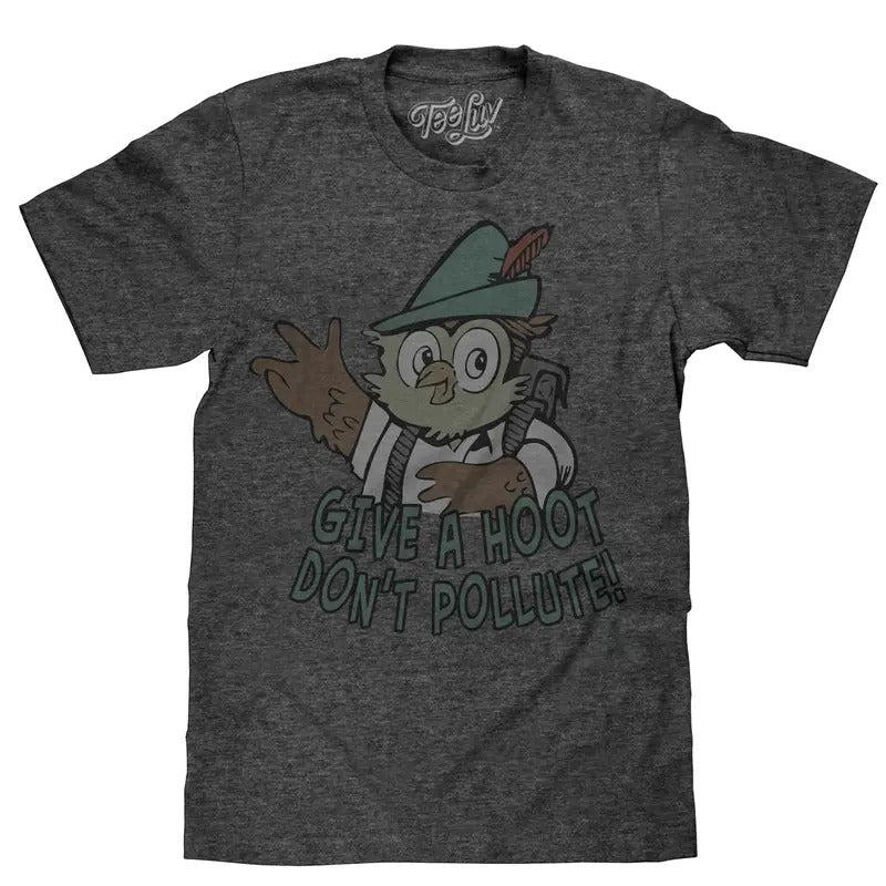 Woodsy Owl Give a Hoot Don't Pollute T- Shirt - Gray Hoodie, Sweatshirt | UrbanDripWear.com