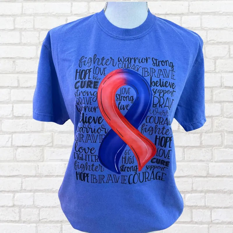 CHD Awareness Ribbon/Word Art Shirt - Congenital Heart Defect Graphic Tee