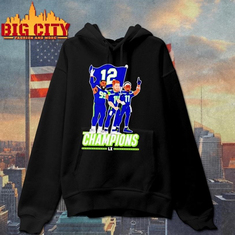 World Champions Lx Seahawks Players Holding 12 Flag Shirt