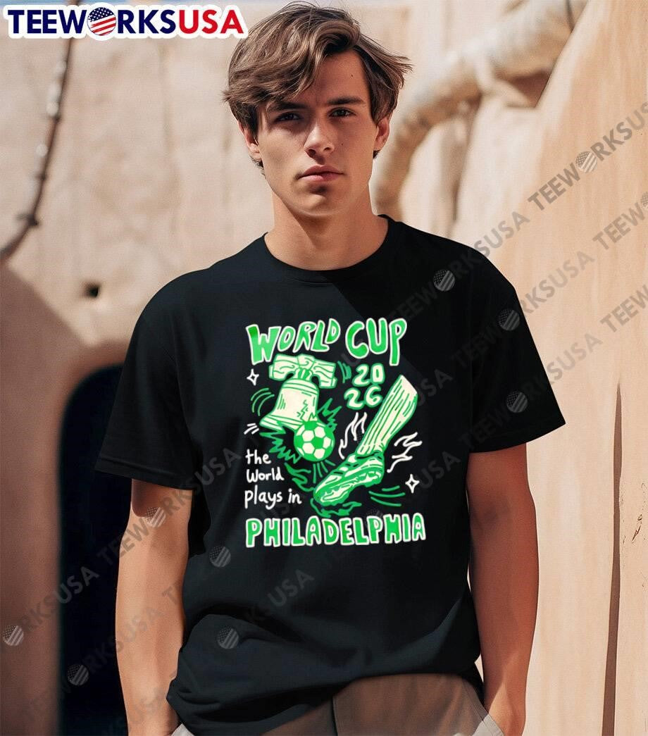 World Cup 2026 Philadelphia Liberty Bell Soccer Cleat Playing Tee Shirt