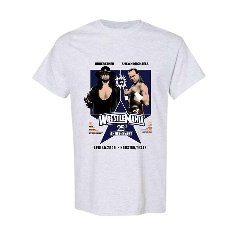 WrestleMania 25 Undertaker vs. Shawn Michaels T-Shirt, Full Color, Full Size Hoodie, Sweatshirt | UrbanDripWear.com