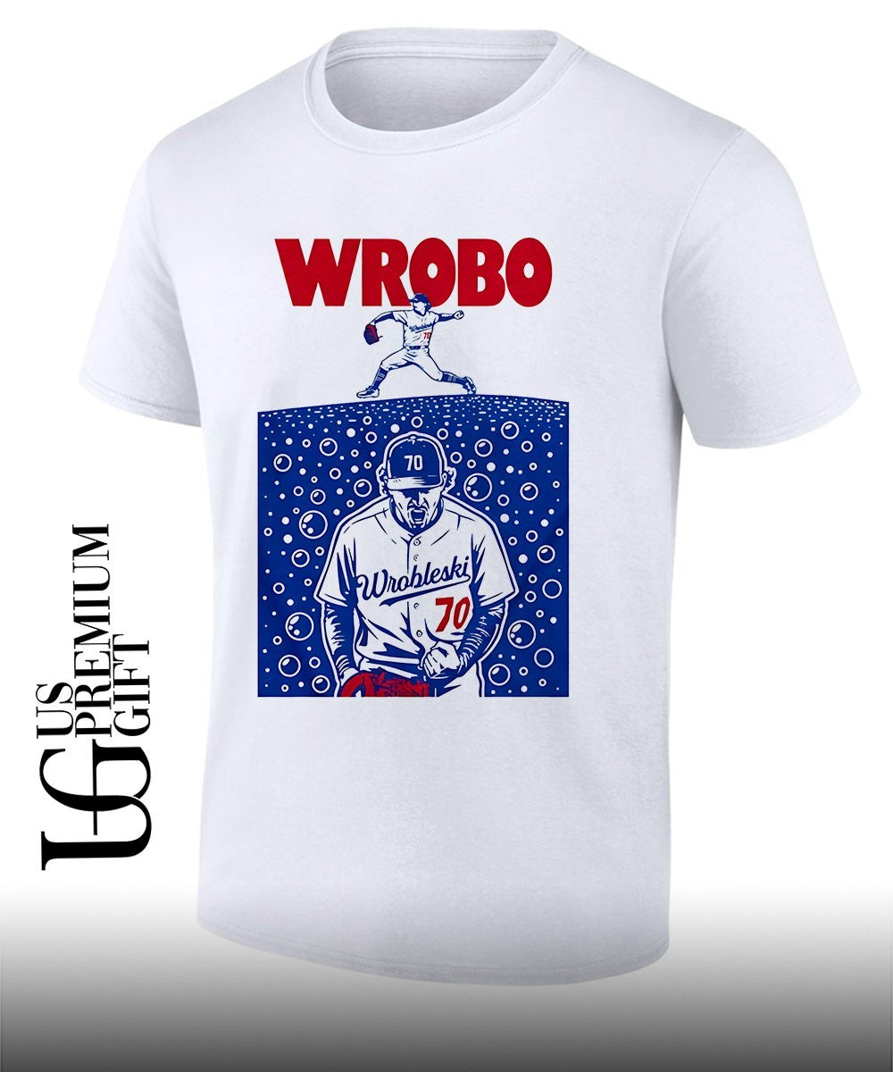 Wrobo Shark Justin Wrobleski Los Angeles Dodgers baseball shirt