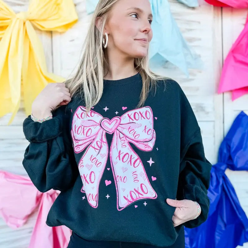 XOXO Coquette Cutie Unisex NuBlend Crew Sweatshirt Girly Bows Valentine T-Shirts, Hoodie | UrbanDripWear.com