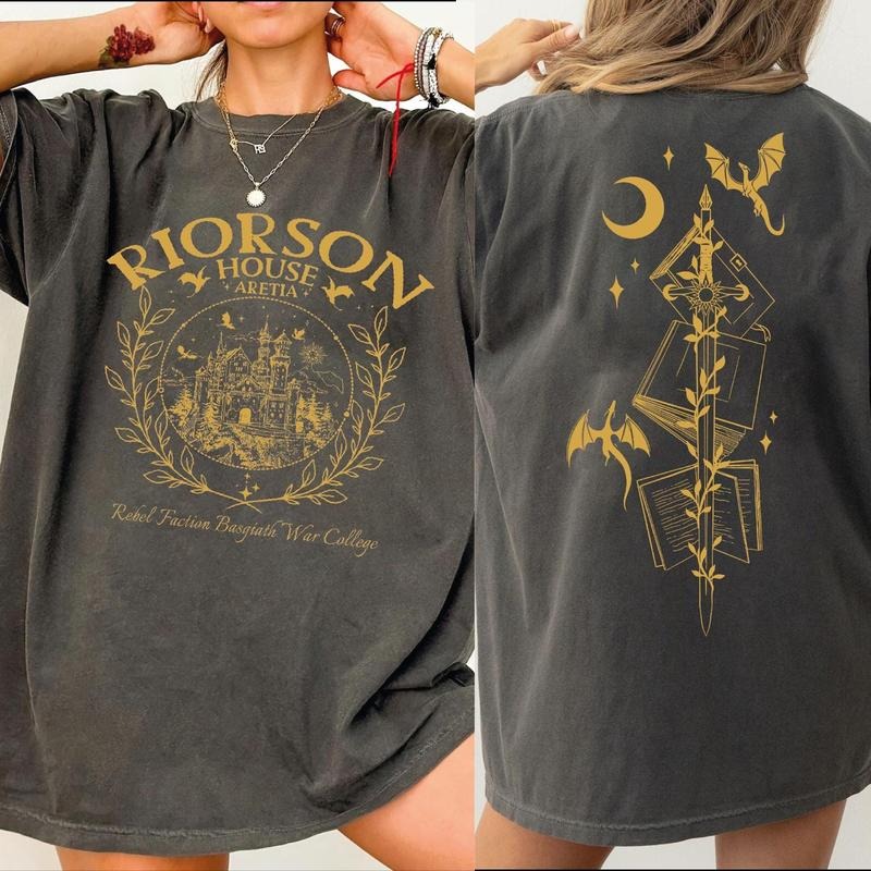 Xaden Riorson House Comfort Colors Shirt, Iron Flame Shirt, Dragon Rider 2-Sided Shirt, Violet Sorrengail, Bookish Gifts...