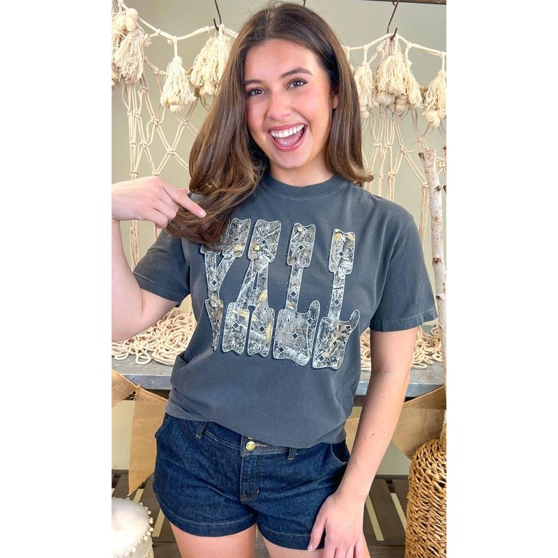 Y'all Camo Comfort Color Graphic T-Shirt Hoodie, Sweatshirt | UrbanDripWear.com