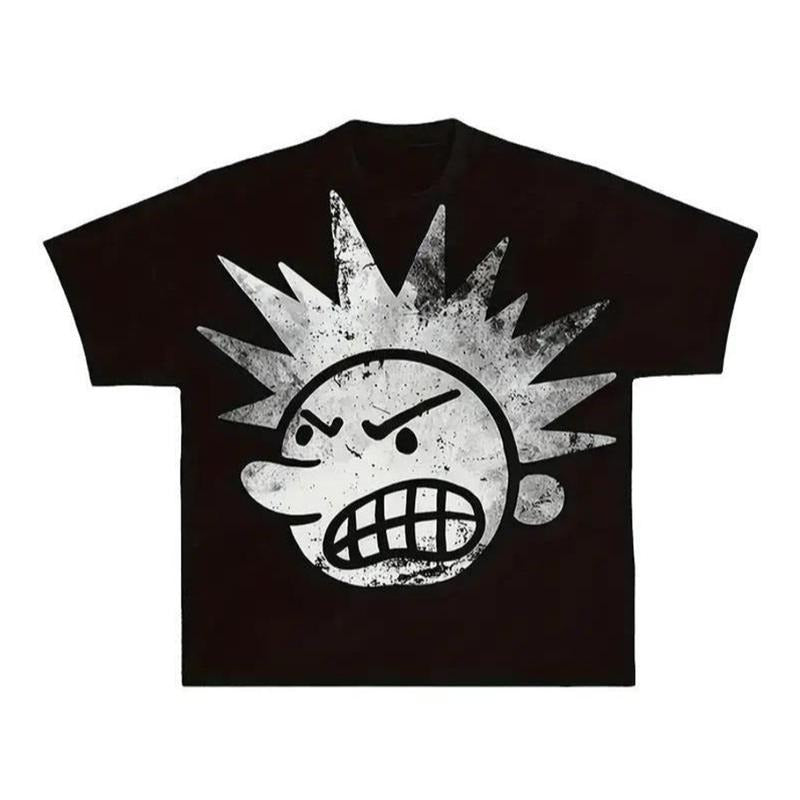 Y2K Funny Face T-Shirt Graphic Streetwear Clothing Unisex Trend Oversized Womenswear Hoodie, Sweatshirt | UrbanDripWear.com